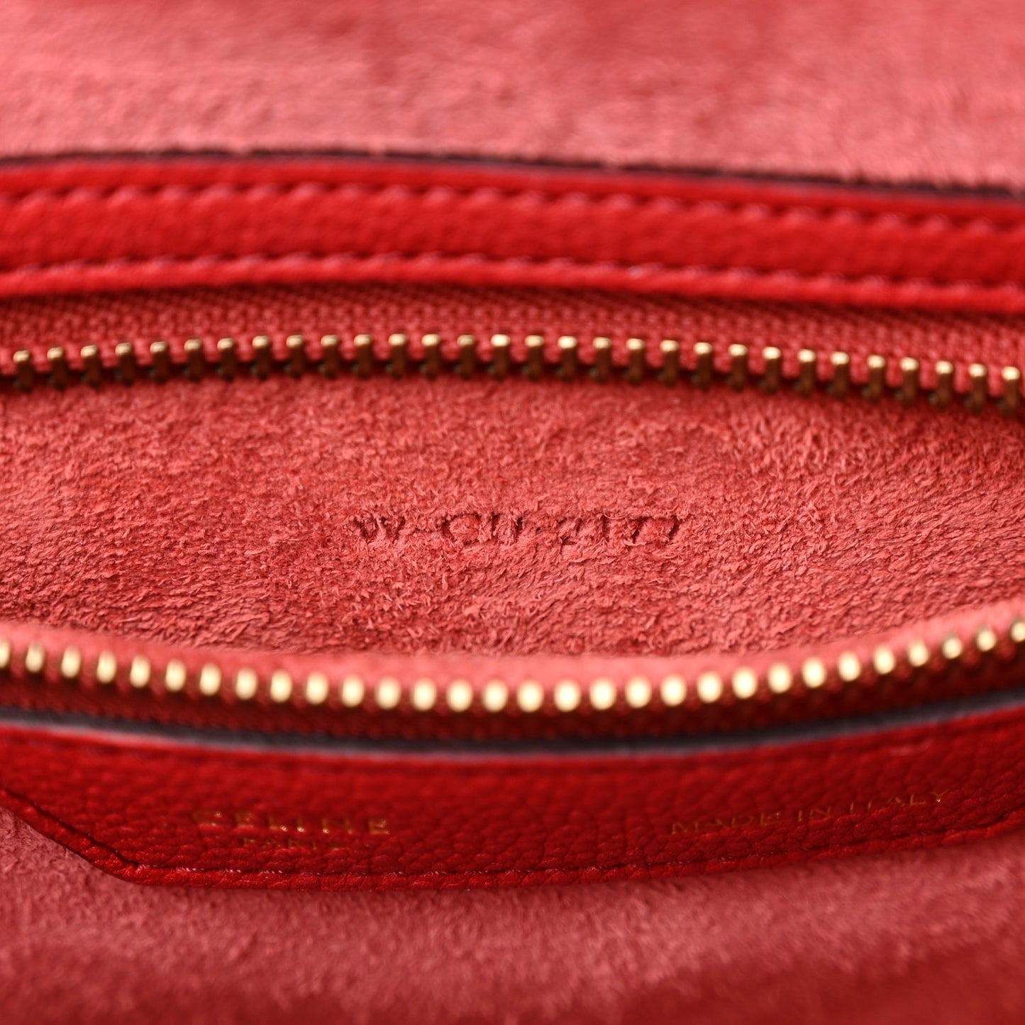 Drummed Calfskin Micro Luggage Red