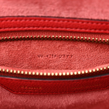 Celine Drummed Calfskin Micro Luggage Red 7 of 15