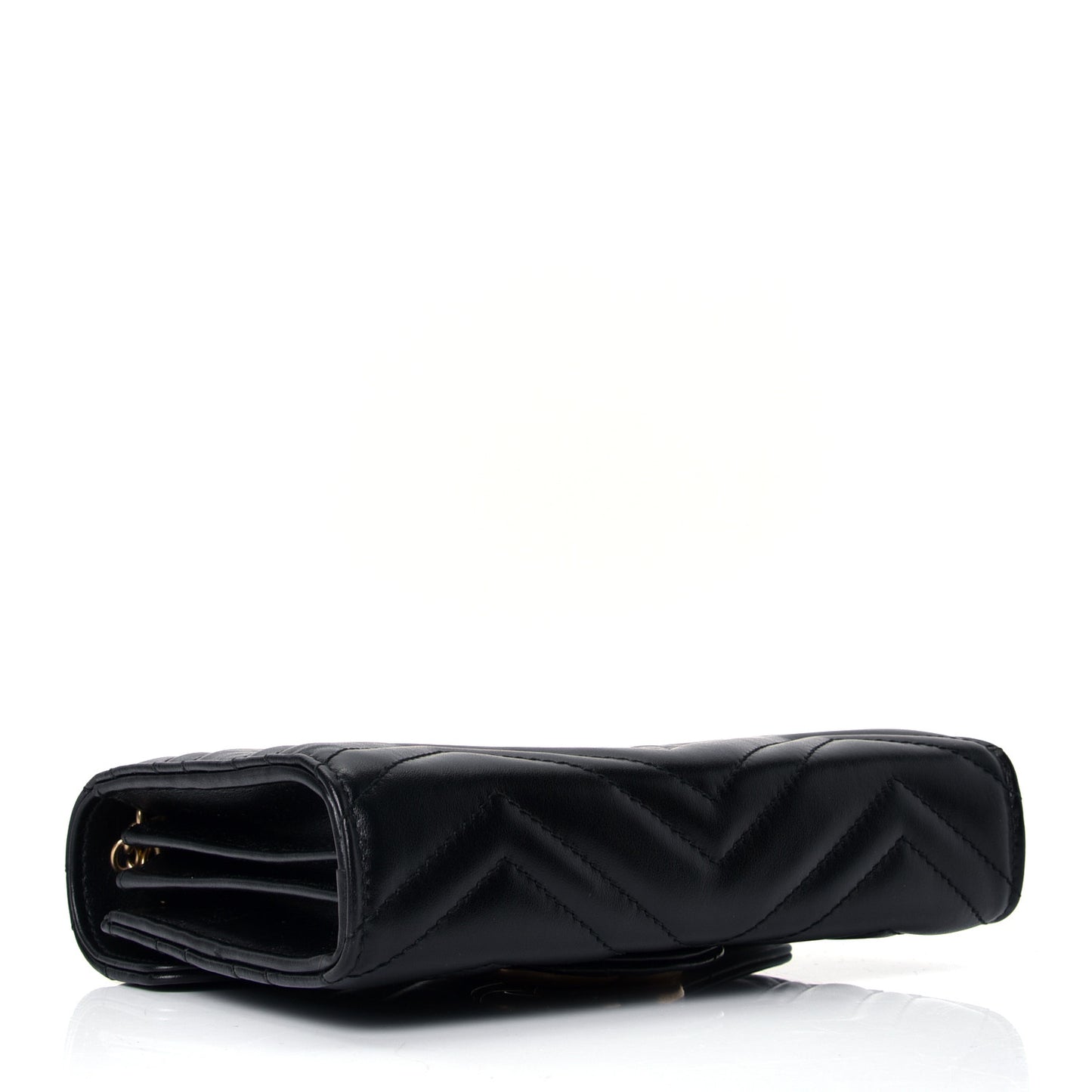 Calfskin Matelasse GG Marmont Chain Wallet Black