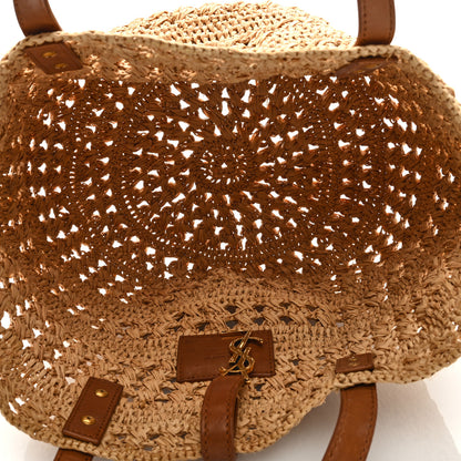 Saint Laurent Raffia Calfskin Small Panier Tote Naturel 5 of 8