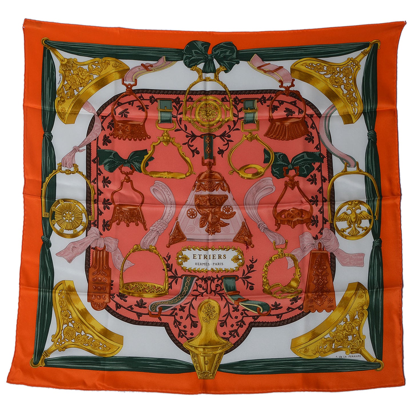 Silk Etriers Scarf 90 Orange