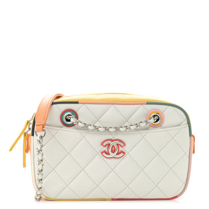 Chanel Calfskin Quilted Cuba Camera Bag White Multicolor 1 of 10