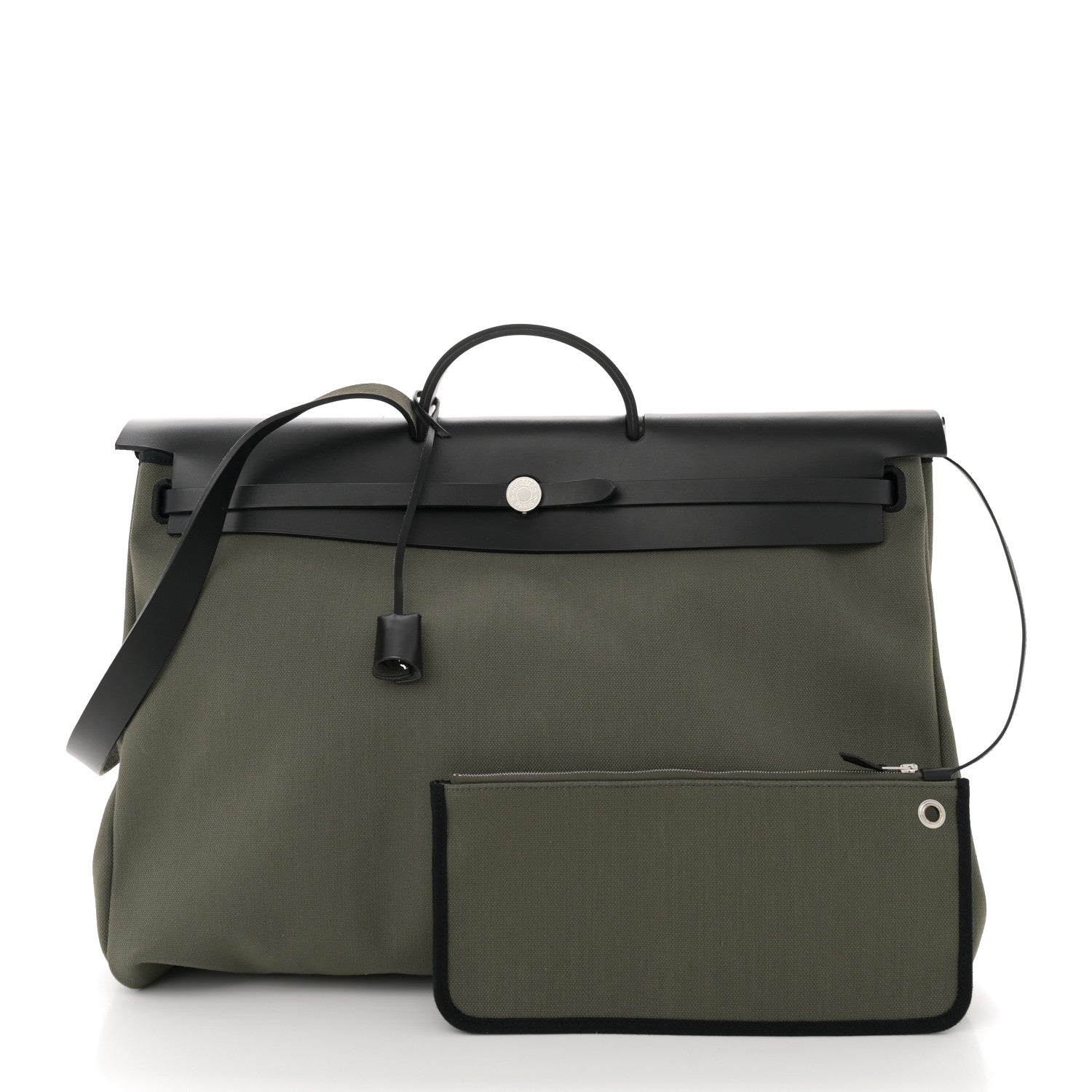 Hermes Criss Viking Vache Hunter Herbag Cabin Zip Retourne 50 Vert De Gris Black 2 of 11