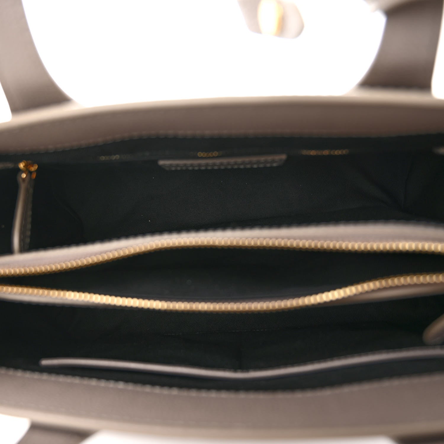 Burberry Grainy Calfskin House Check Medium Banner Tote Taupe Brown 5 of 9