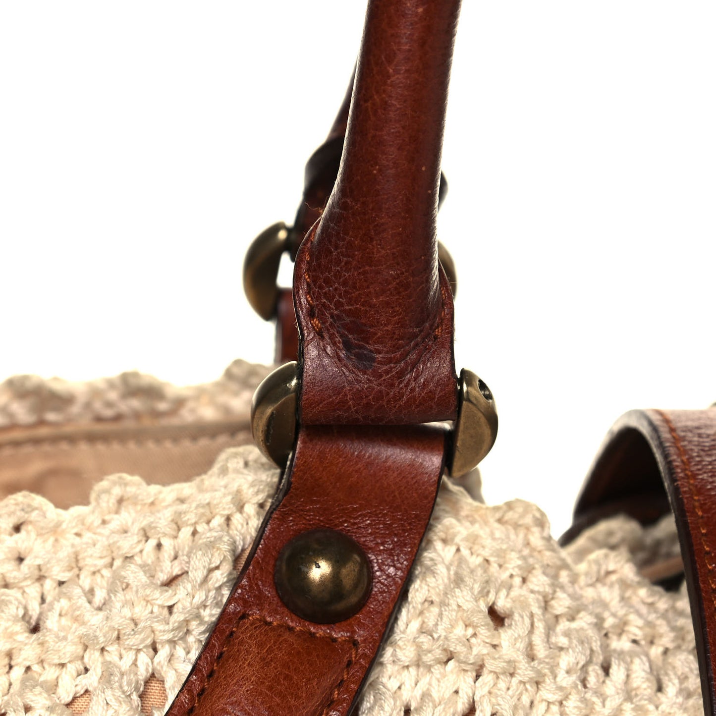 Nylon Crochet Novak Bag Tan
