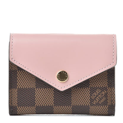 Louis Vuitton Damier Ebene Zoe Wallet Rose Ballerine 1 of 8