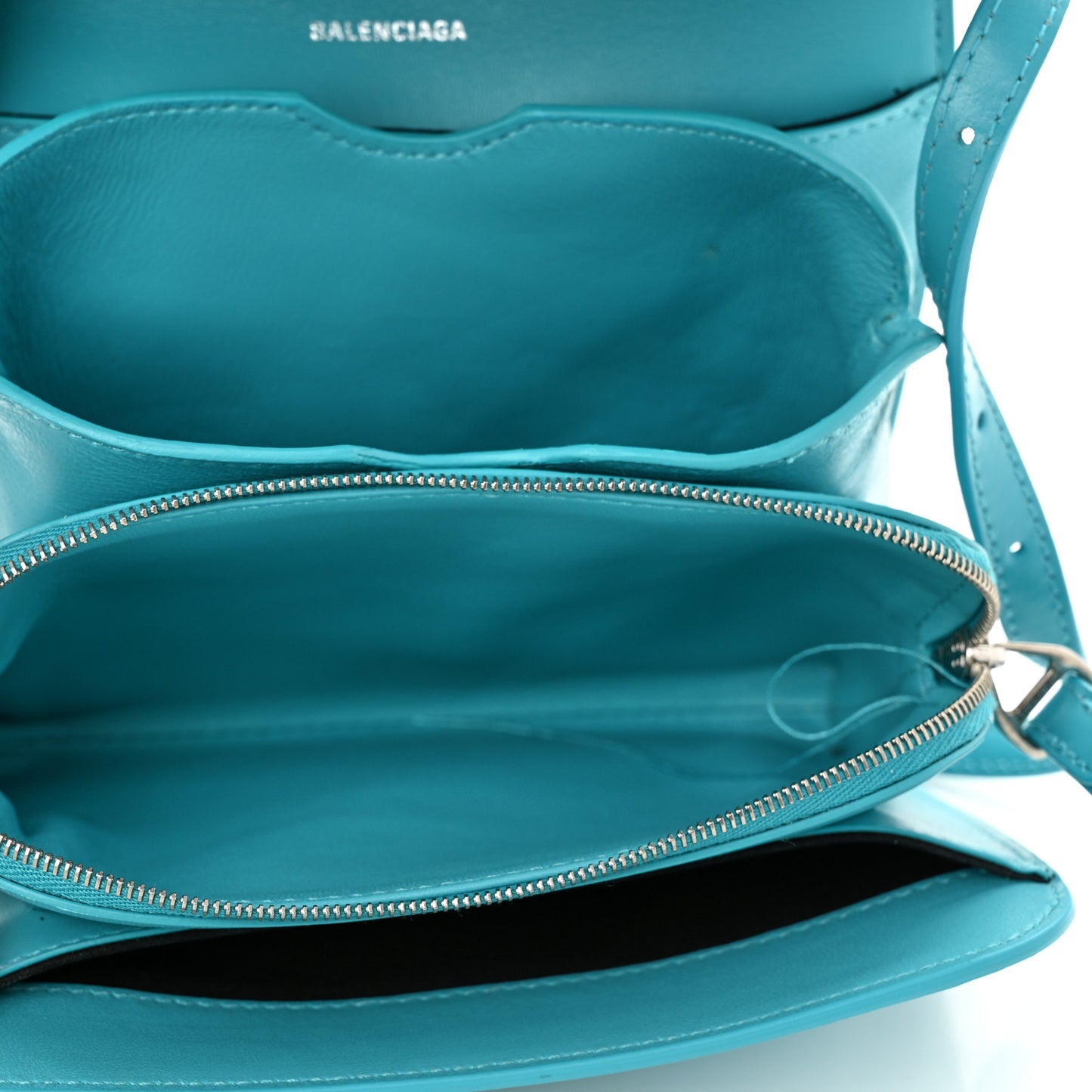 Shiny Box Calfskin Small B Bag Turquoise