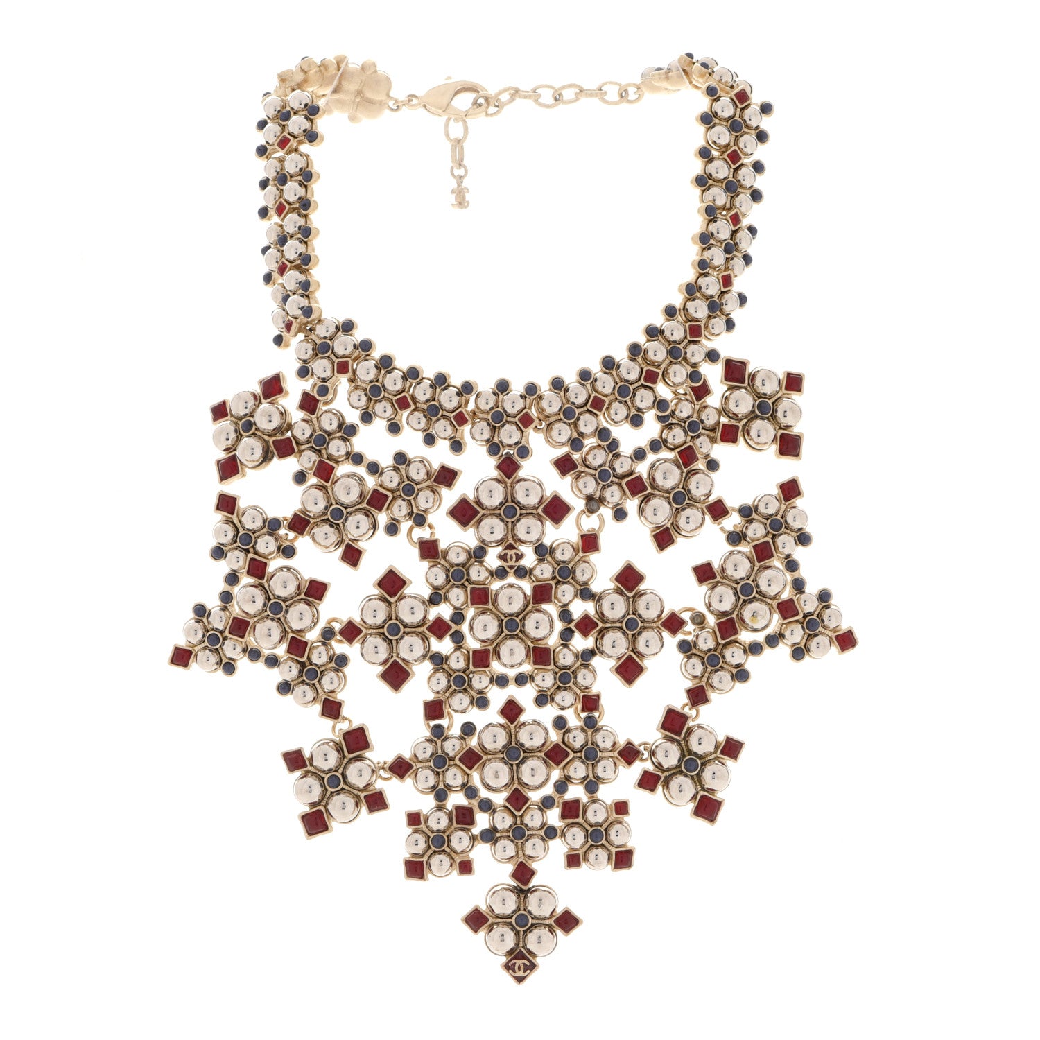 Chanel Gripoix Bib Necklace Gold Multicolor 3 of 5