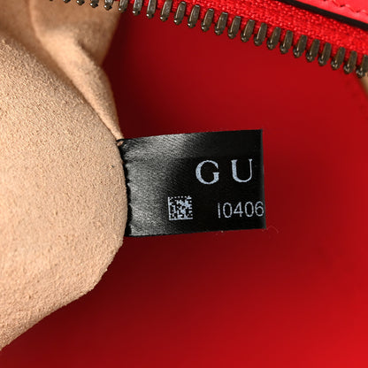 Gucci Calfskin Matelasse Small GG Marmont Chain Shoulder Bag Hibiscus Red 8 of 11