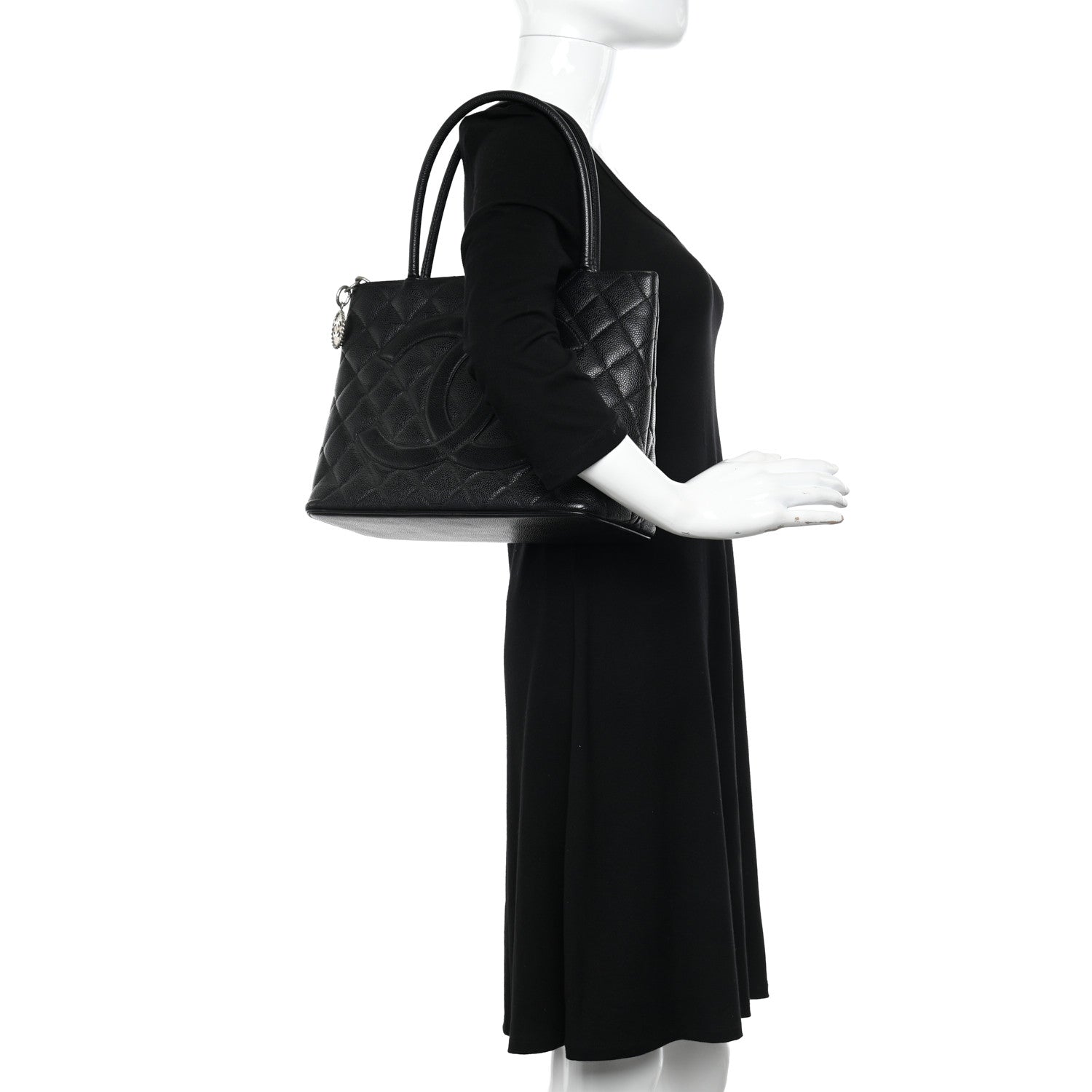 Chanel Caviar Quilted Medallion Tote Black 2 of 11