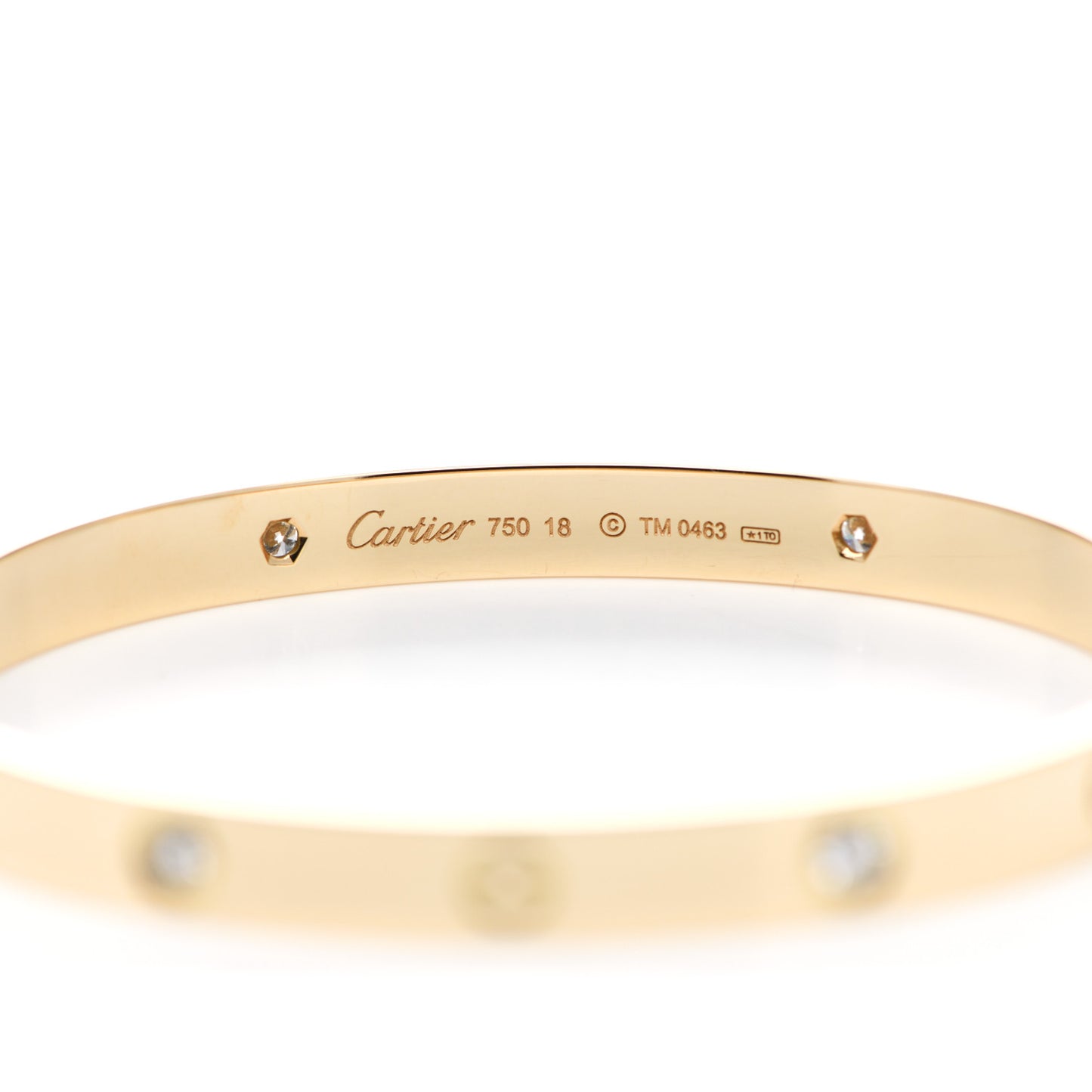 18K Yellow Gold 4 Diamond LOVE Bracelet 18