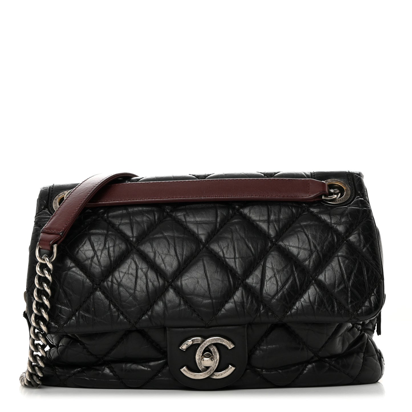 Aged Calfskin Medium New Portobello Flap Black