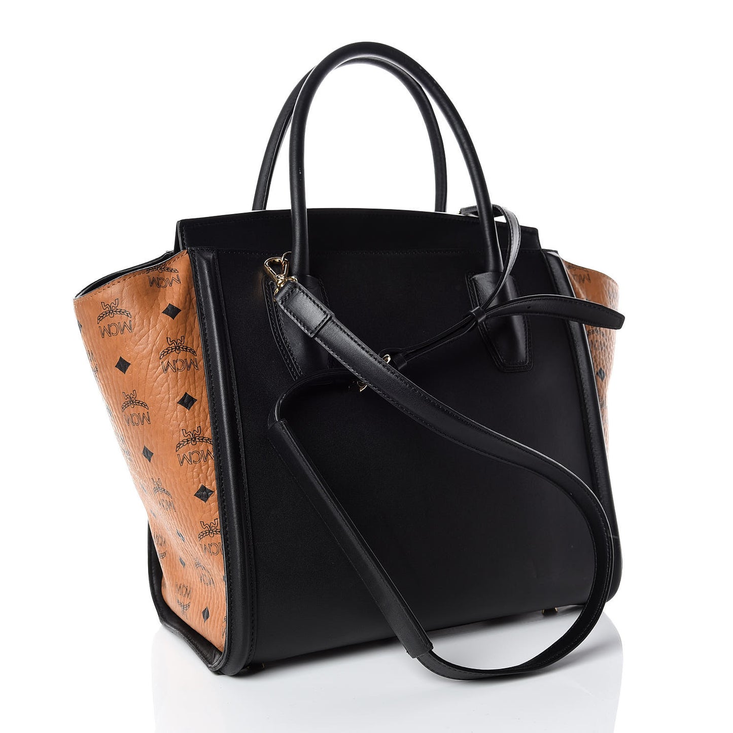 Calfskin Visetos Medium Kathy Tote Black