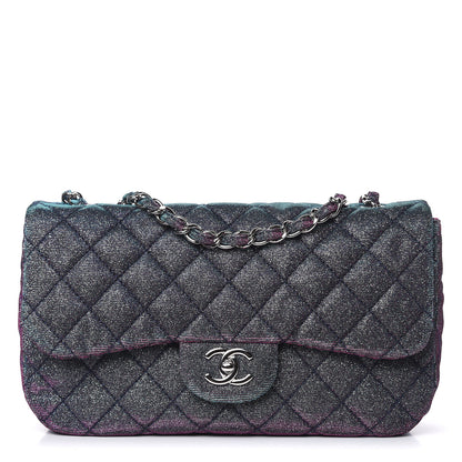 Chanel Iridescent Glitter Fabric Jumbo Single Flap Multicolor 1 of 12