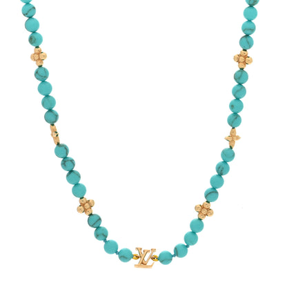 Louis Vuitton Metal Resin My LV Pearl Necklace Turquoise 1 of 5