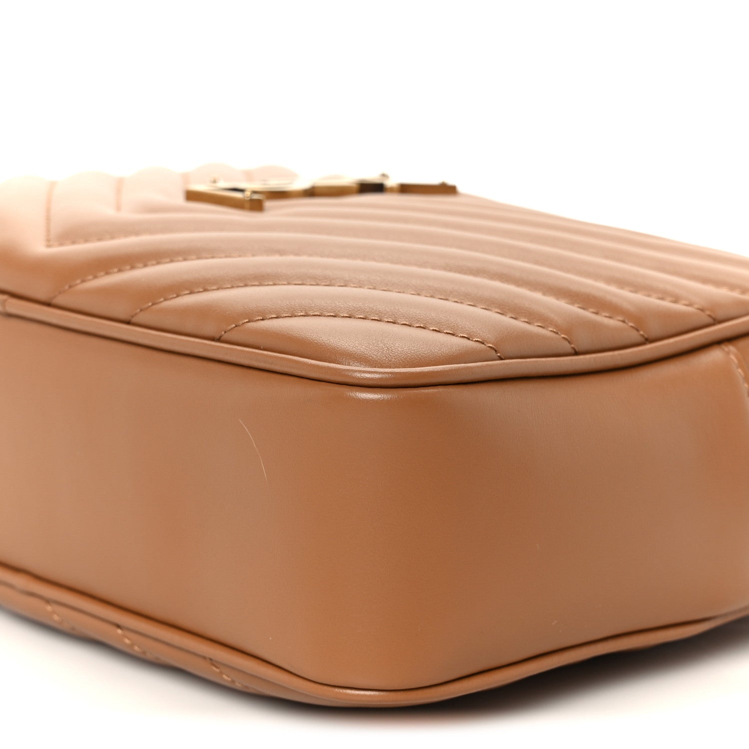 Saint Laurent Calfskin Matelasse Monogram Lou Camera Bag Cinnamon