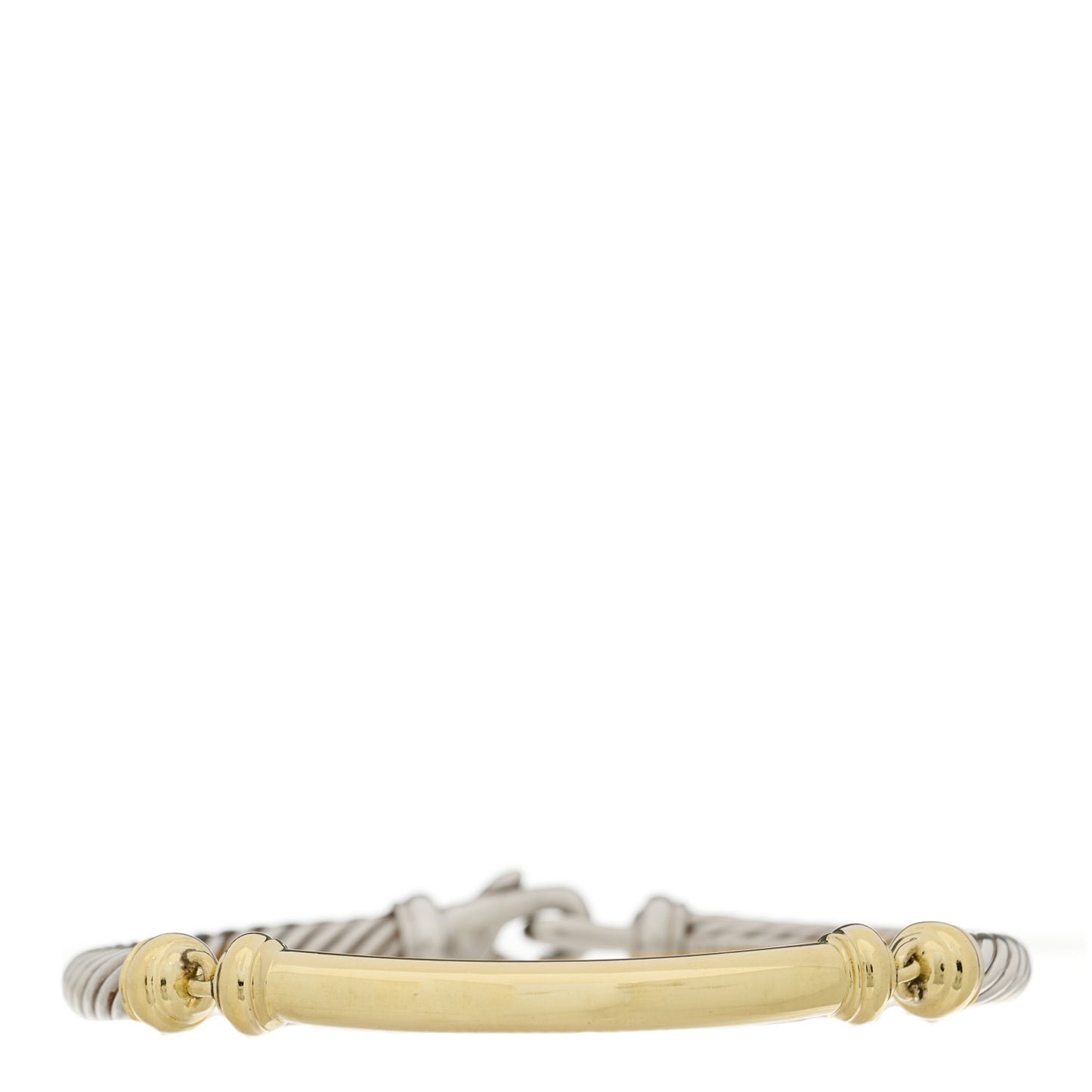 Sterling Silver 14K Yellow Gold 5mm Metro Cable Bracelet