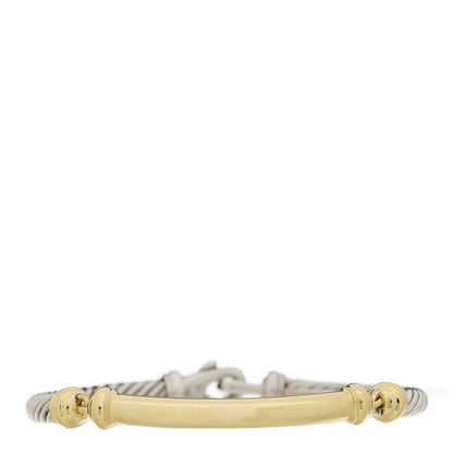 David Yurman Sterling Silver 14K Yellow Gold 5mm Metro Cable Bracelet 1 of 3