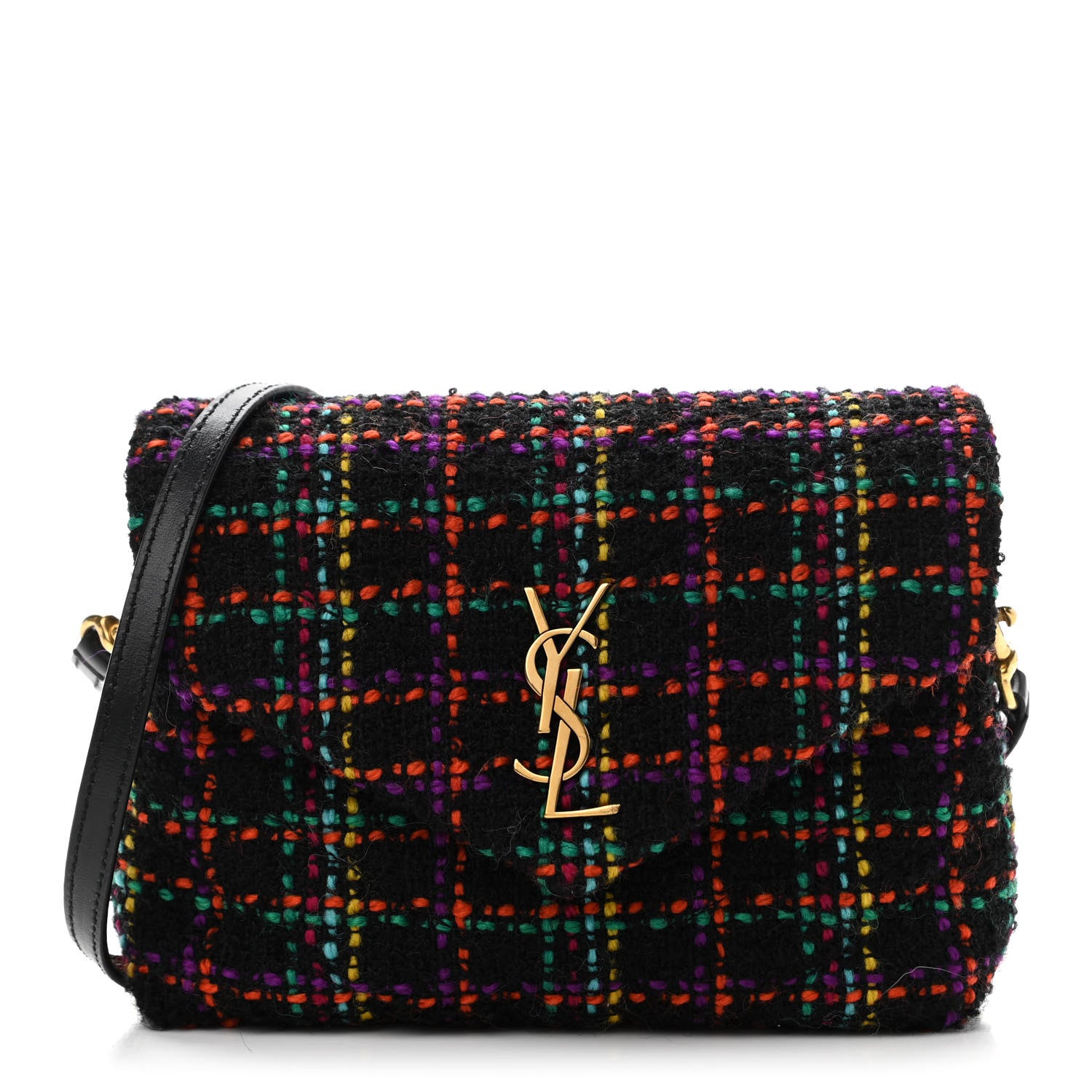 Saint Laurent Tweed Toy Loulou Shoulder Bag Black 1 of 11