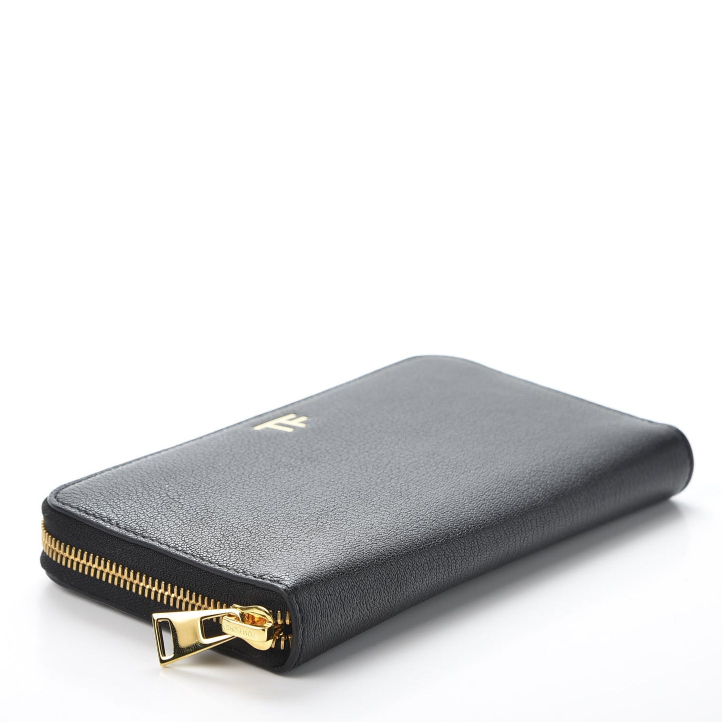 Calfskin TF Zip Around Wallet Black