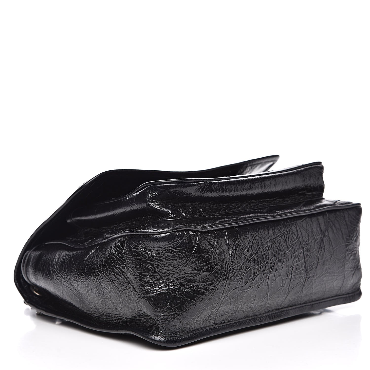 Saint Laurent Crinkled Calfskin Matelasse Monogram Medium Niki Chain Satchel Black 4 of 11