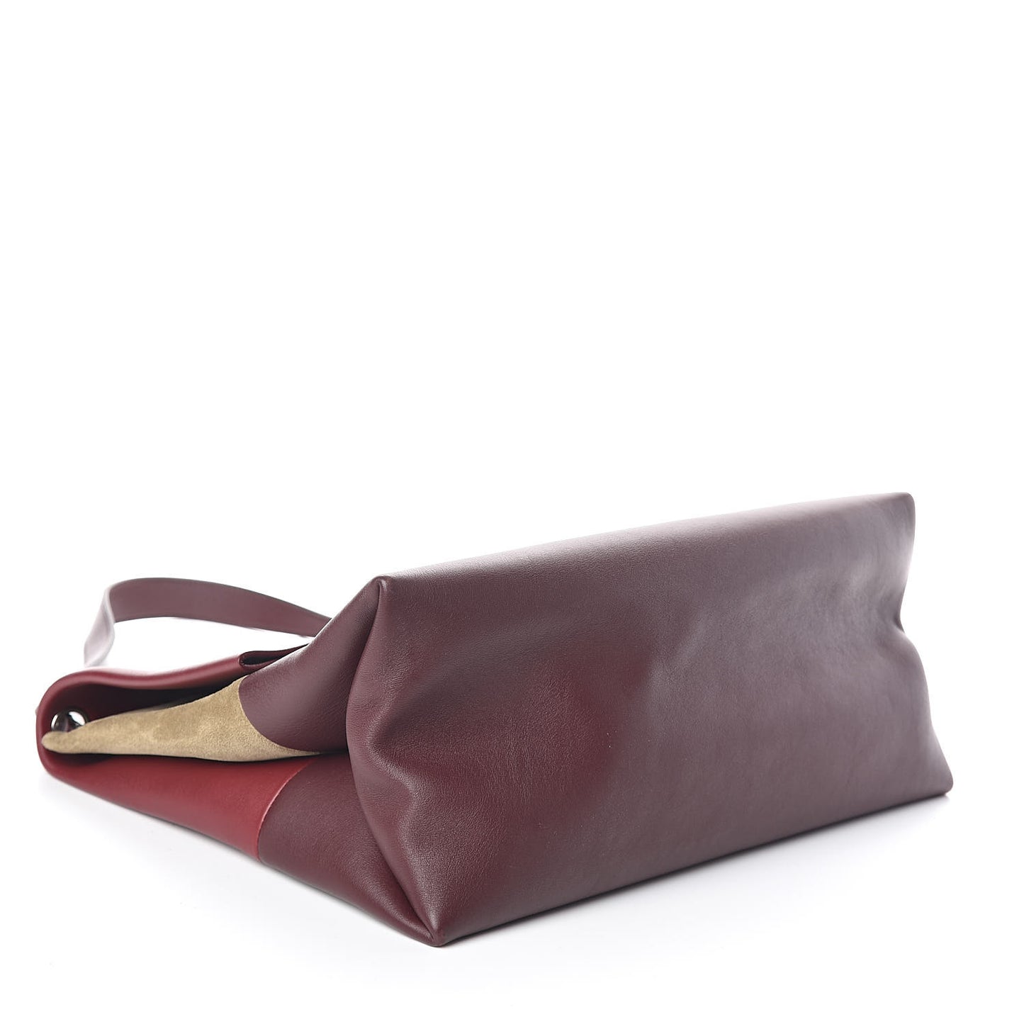 Calfskin Suede All Soft Shoulder Bag Burgundy
