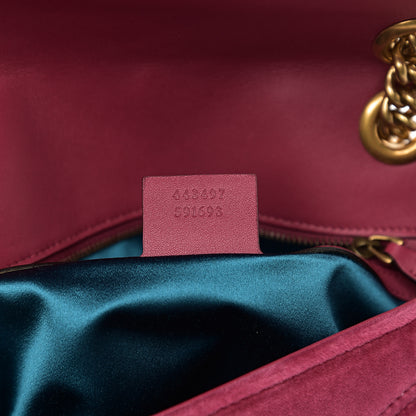 Gucci Velvet Matelasse Small GG Marmont Shoulder Bag Light Raspberry Rose 6 of 9