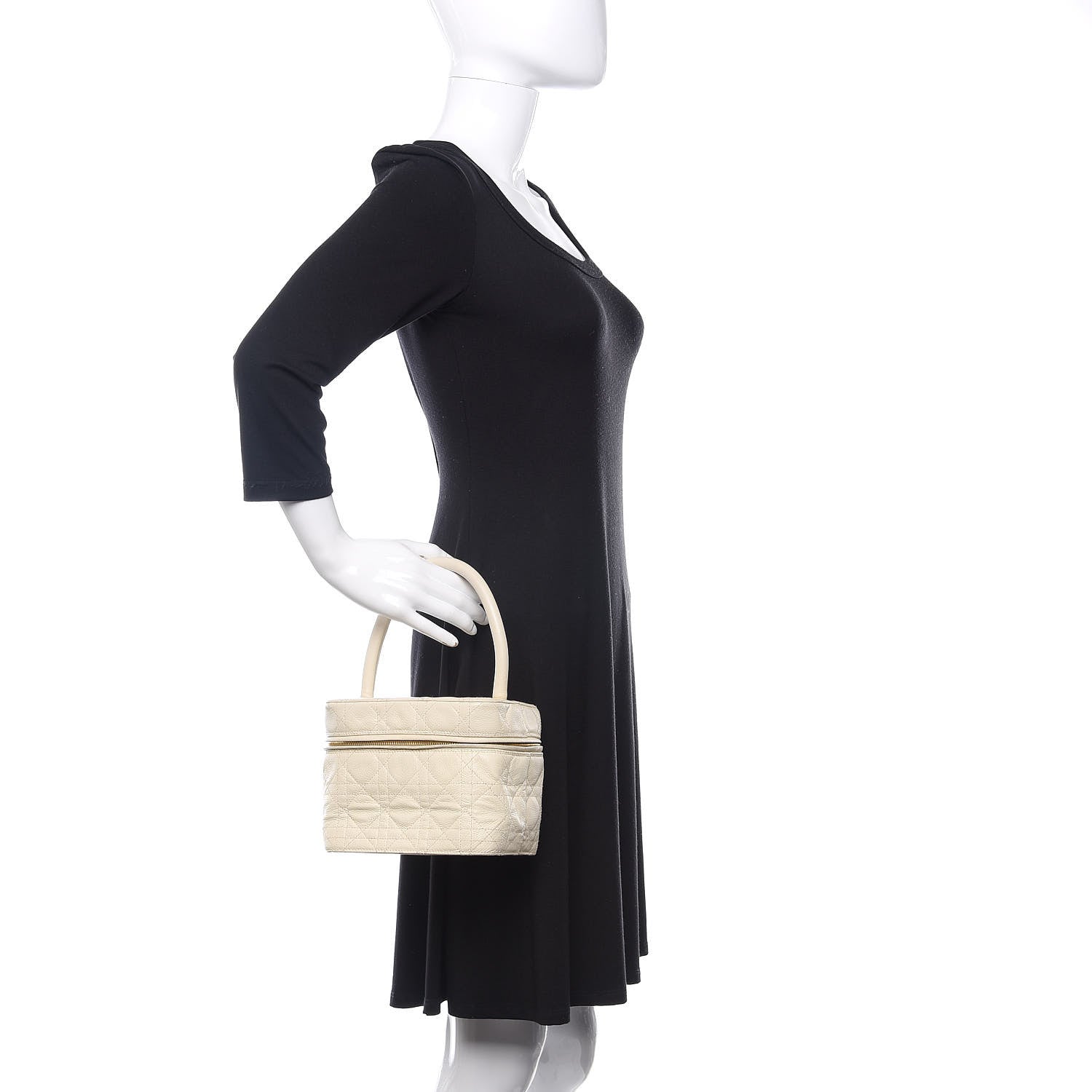 Christian Dior Lambskin Cannage Vanity Case White 2 of 9