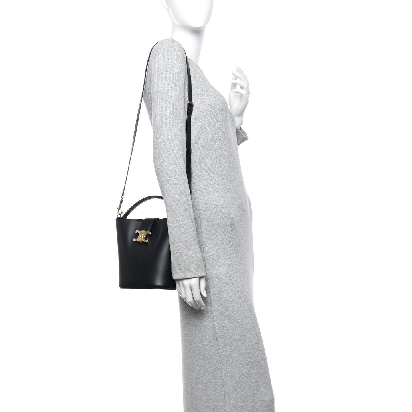 Smooth Calfskin Triomphe Small Louise Bag Black