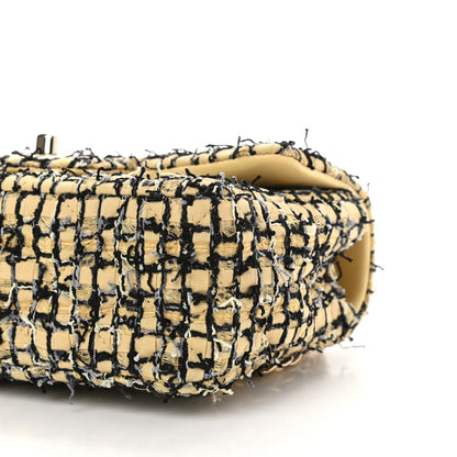 Chanel Tweed Quilted Mini Rectangular Flap Yellow Black 10 of 11