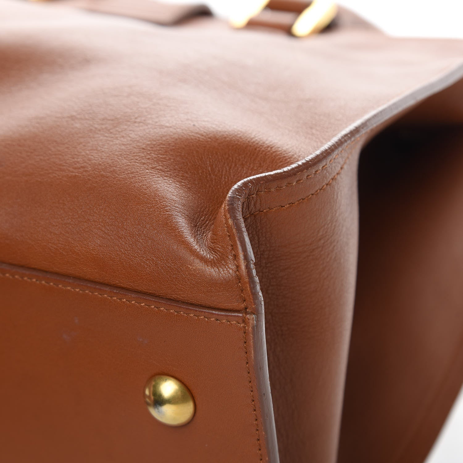 Saint Laurent Calfskin Small Classic Y Cabas Cognac 12 of 20