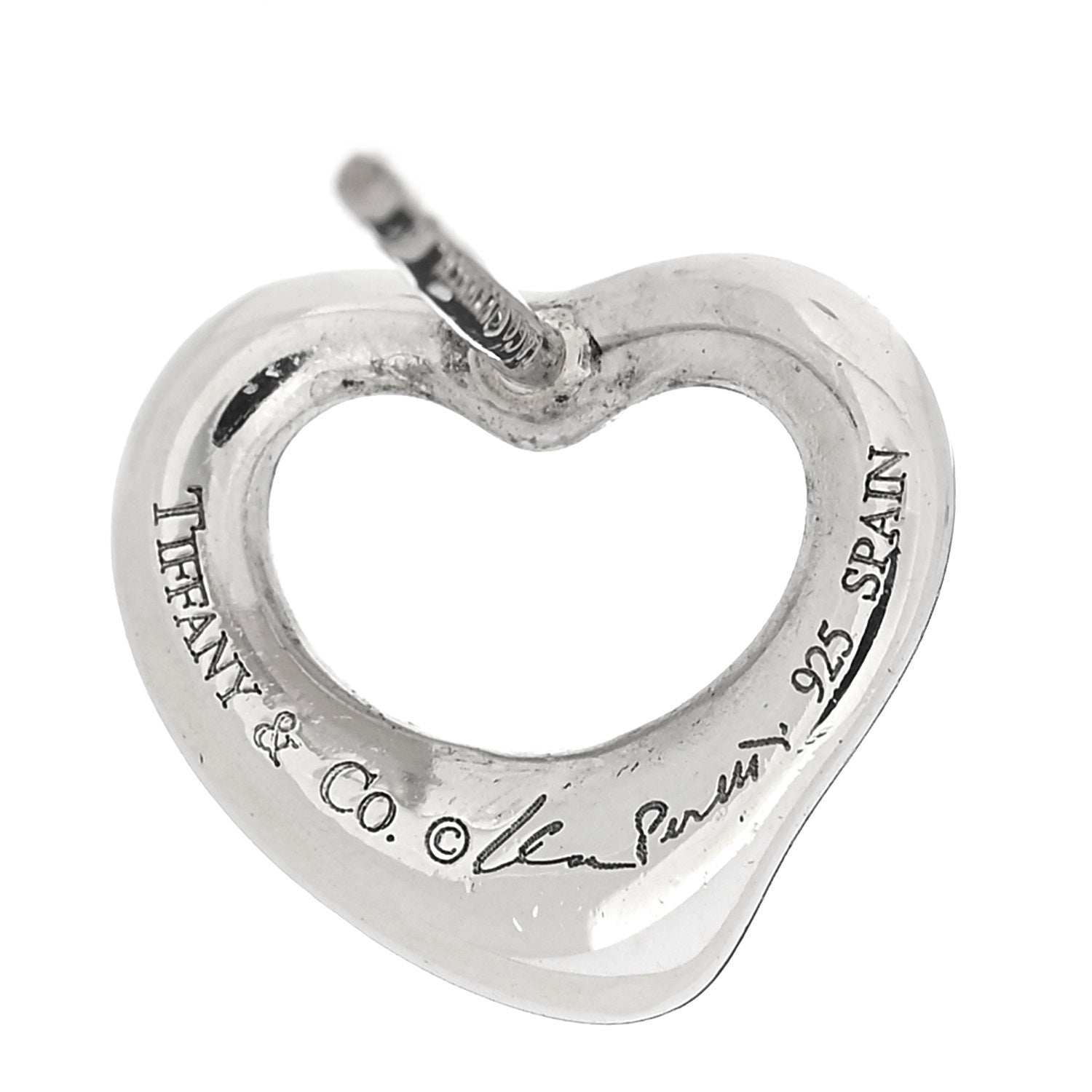 Tiffany Sterling Silver Elsa Peretti 11mm Open Heart Earrings 4 of 5