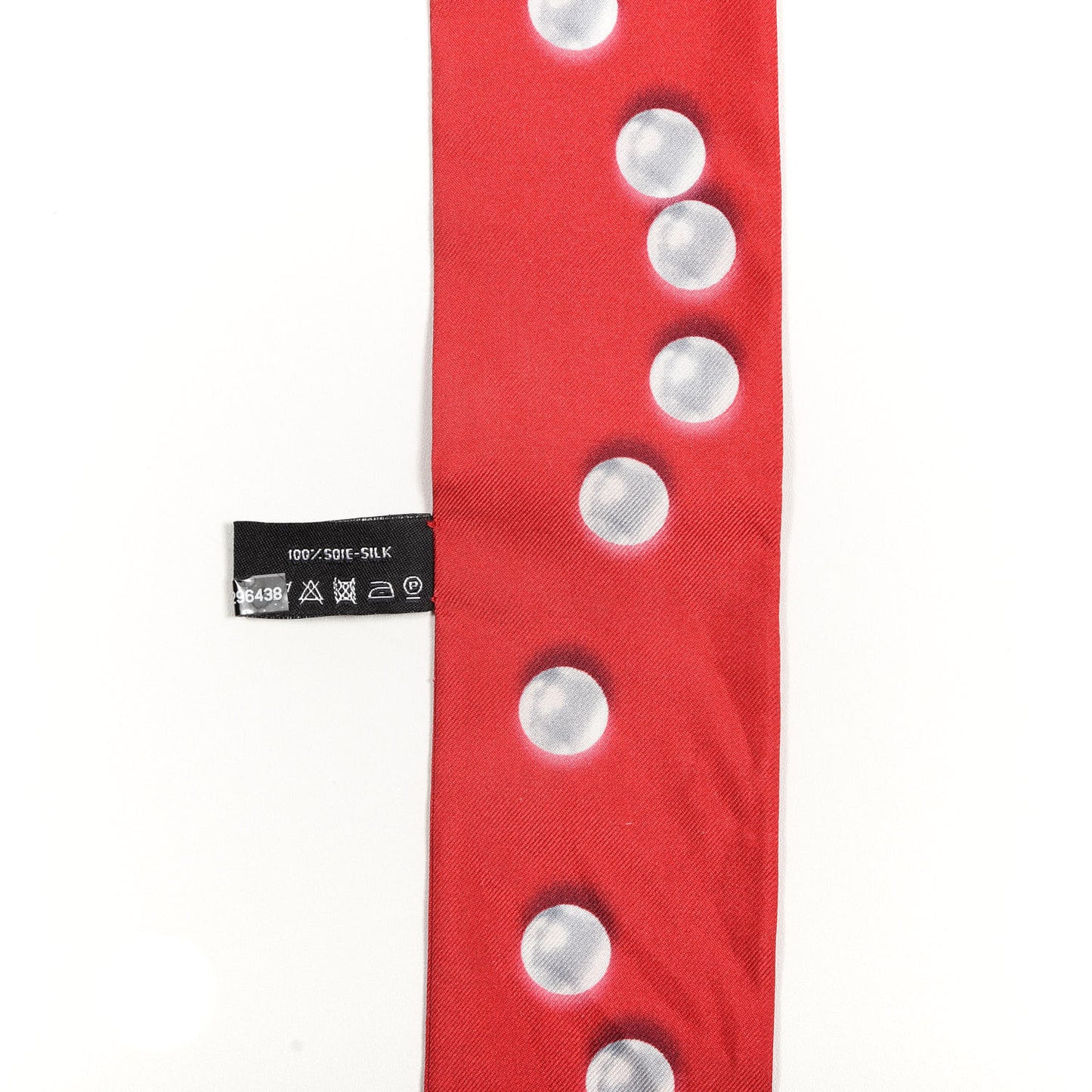 Silk Pearl CC Slim Bandeau Scarf Red