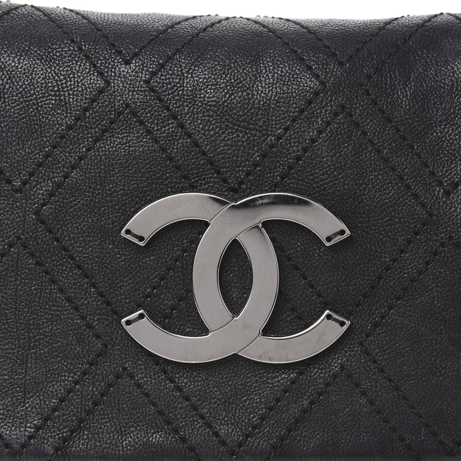 Chanel Calfskin Diamond Stitch Accordion Flap Black 14 of 14