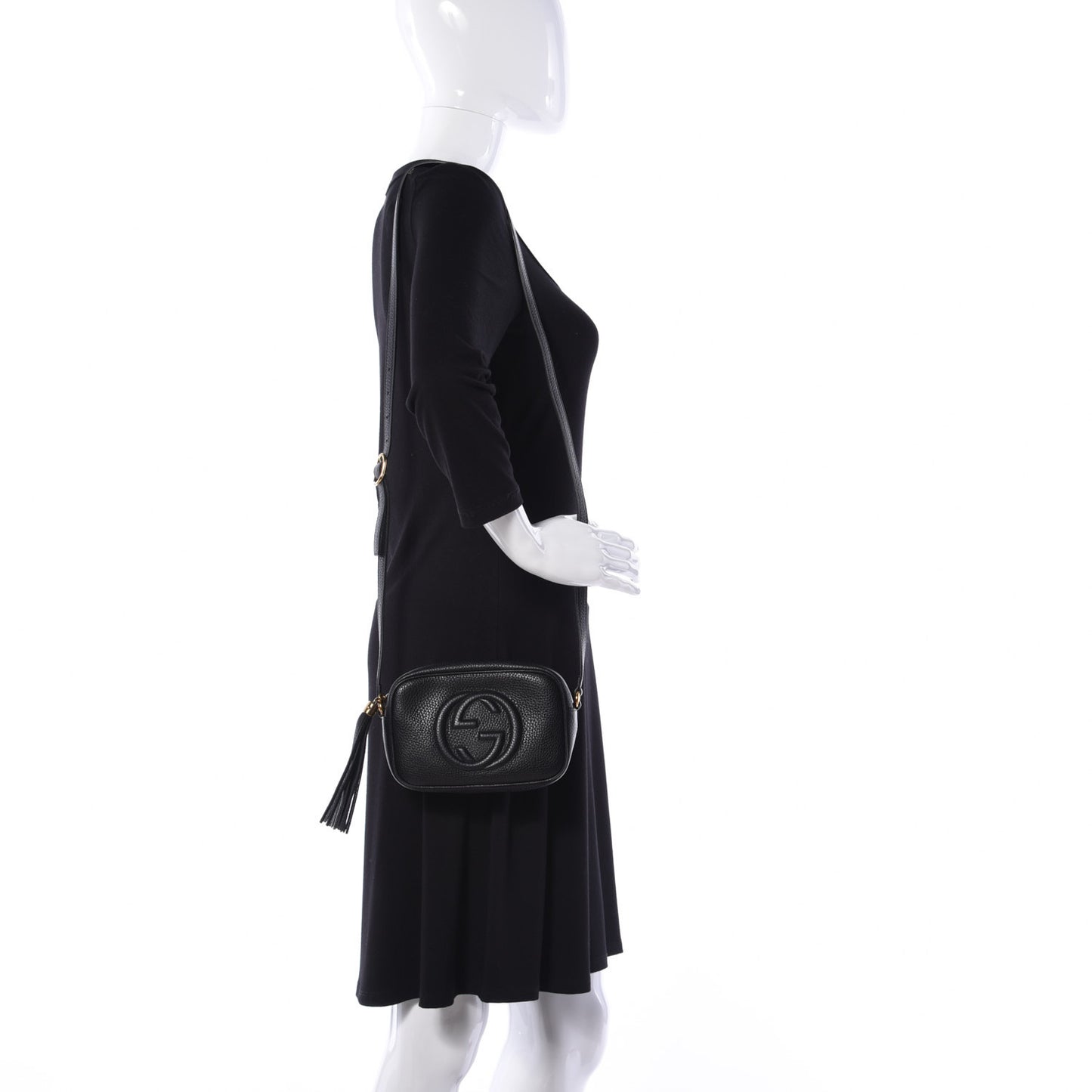Pebbled Calfskin Mini Soho Disco Bag Black