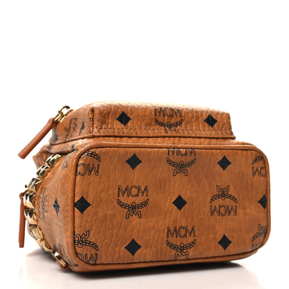 MCM Visetos Side Stud X-Mini Stark Backpack Cognac 4 of 9