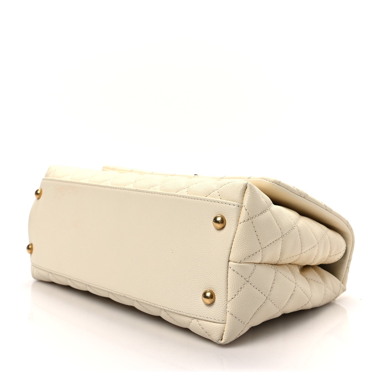 Chanel Caviar Quilted Small Coco Handle Flap White 4 of 9