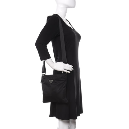 Prada Nylon Vela Small Flat Messenger Bag Black 2 of 10