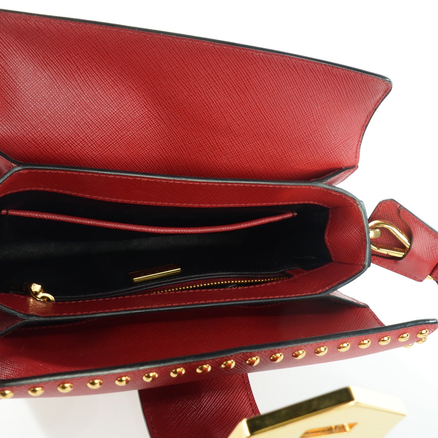Saffiano Sound Studded Hobo Rosso