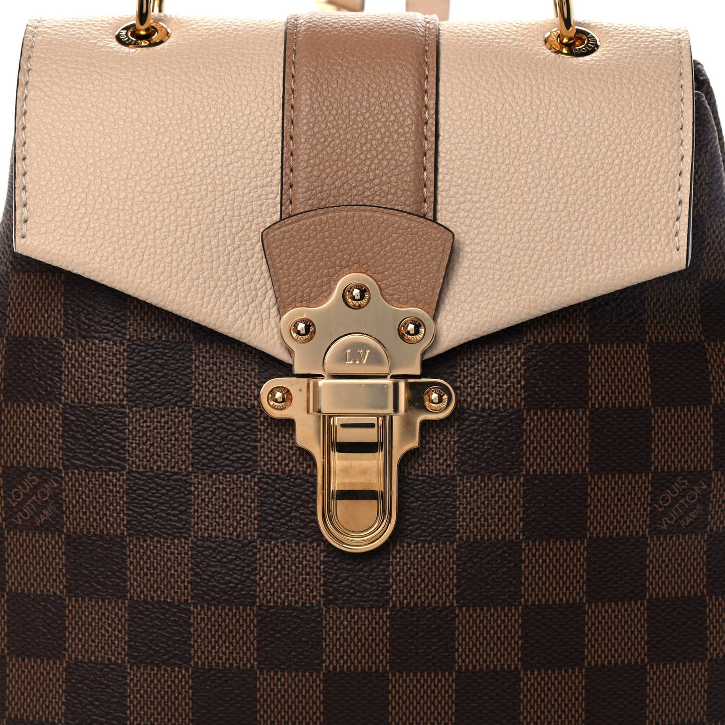 Damier Ebene Clapton Backpack Creme