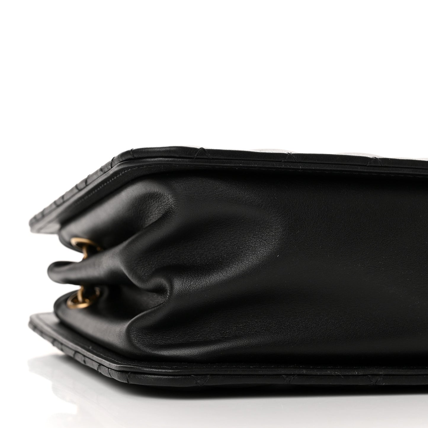 Calfskin Quilted CC Chain Accordion Tote Black
