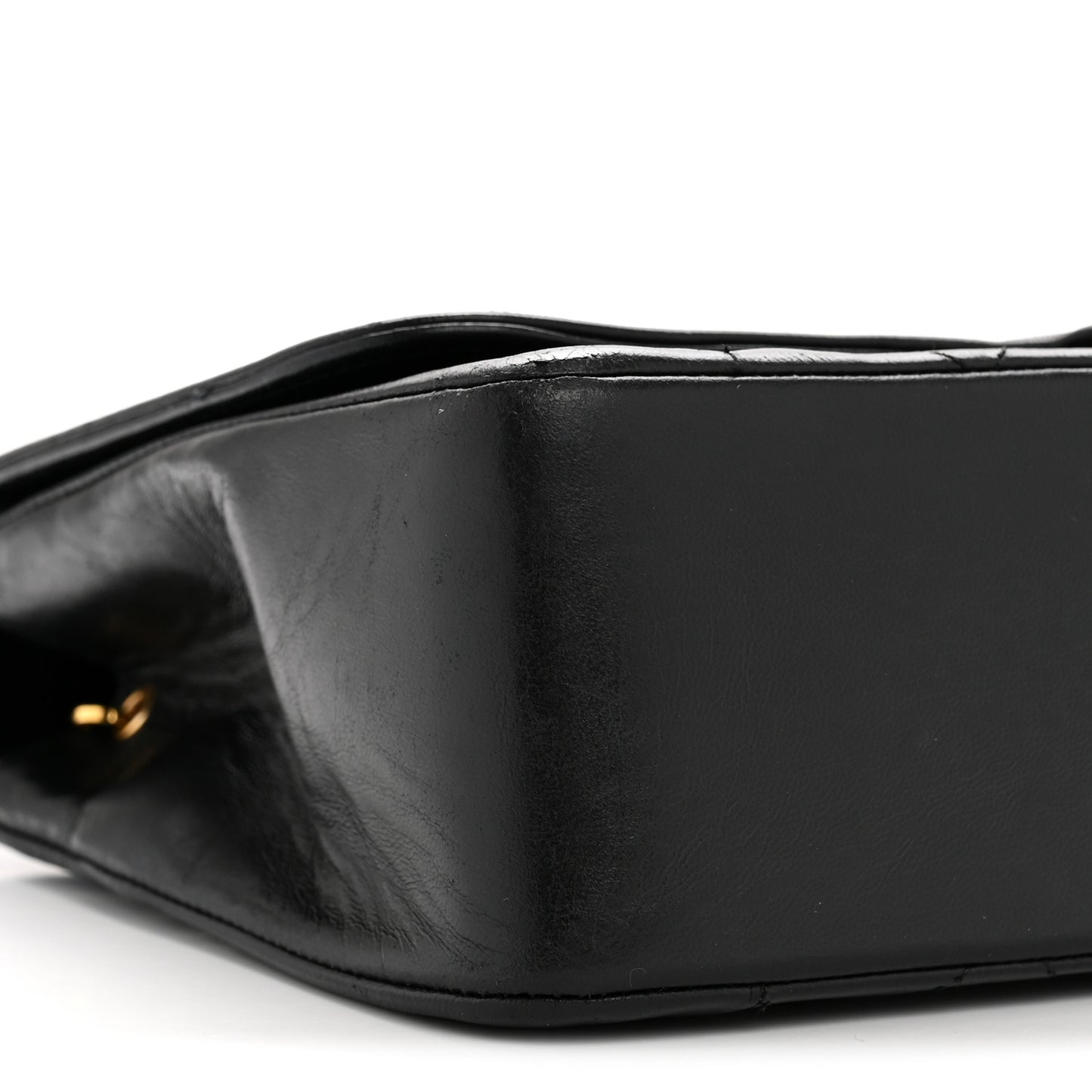 Lambskin Medium Single Flap Black