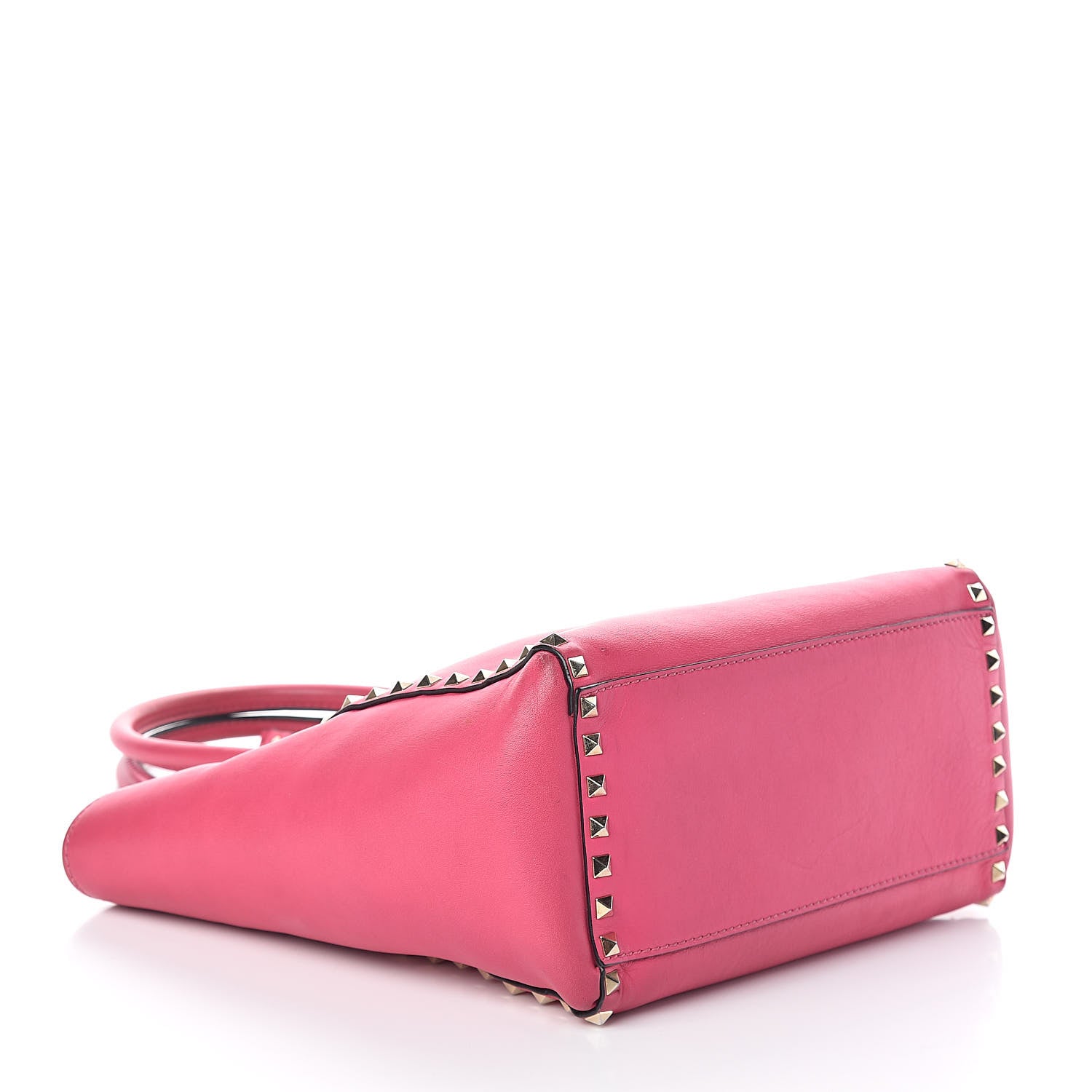 Valentino Garavani Vitello Rockstud Double Handle Tote Pop Fuxia 4 of 10