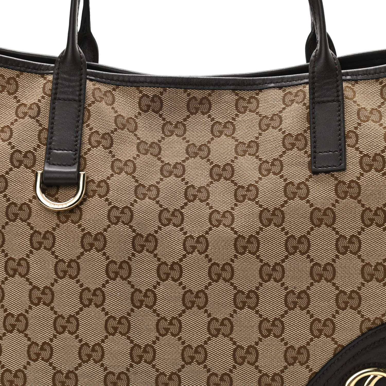 Gucci Monogram Medium New Britt Tote Brown 8 of 10