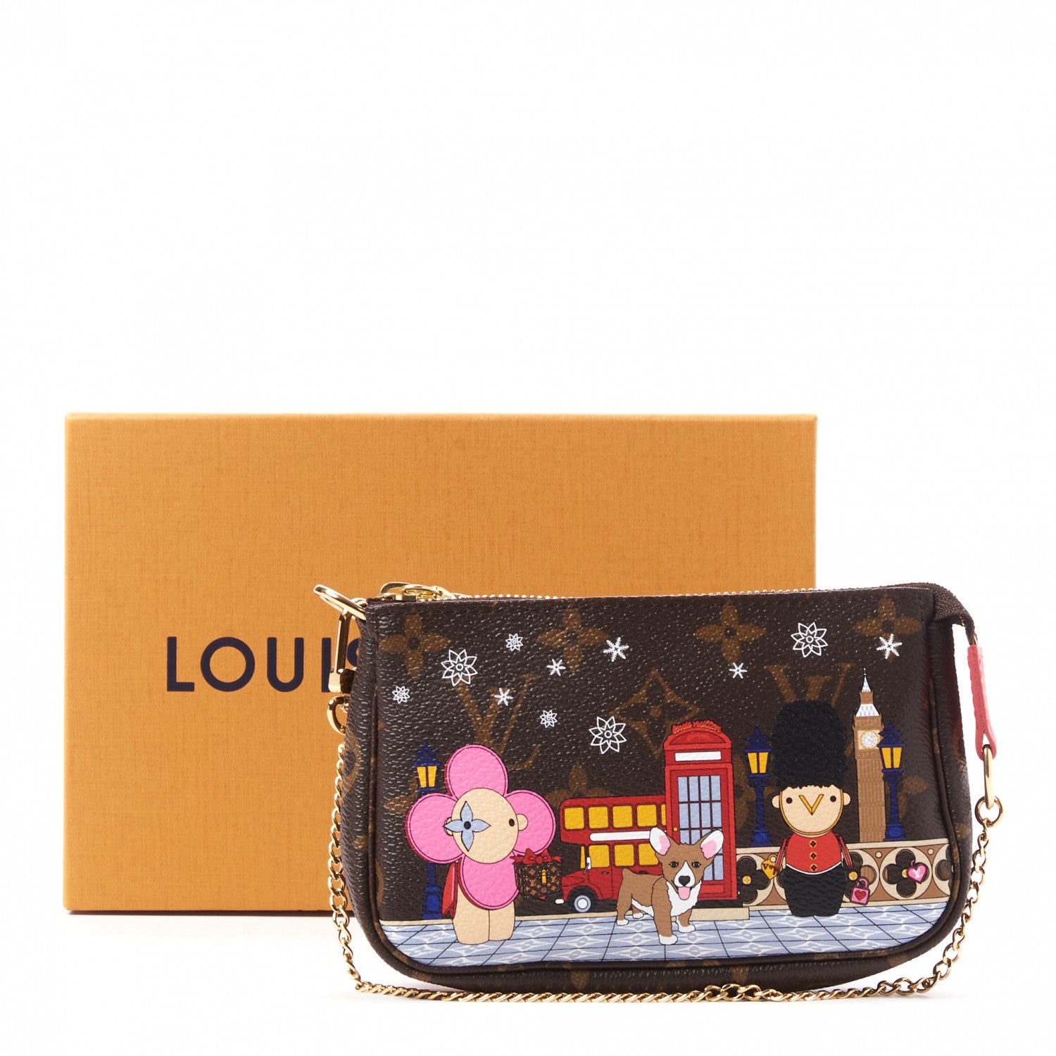 Louis Vuitton Monogram 2021 Christmas Animation London Mini Pochette Accessories Red 8 of 8