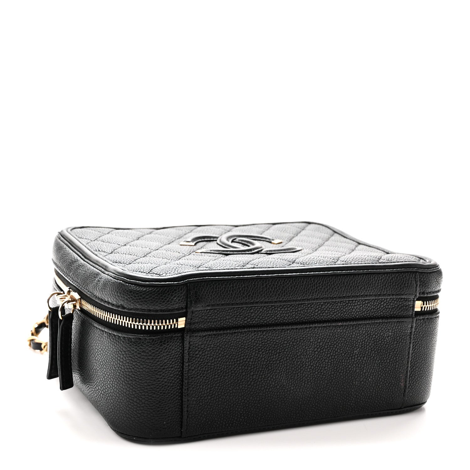Chanel Caviar Quilted Large CC Filigree Vanity Case Black 5 of 12
