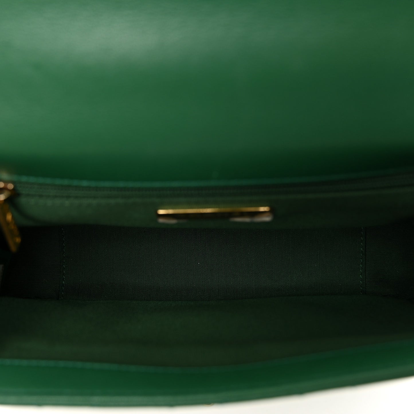 Lambskin Quilted Chain Infinity Top Handle Flap Green