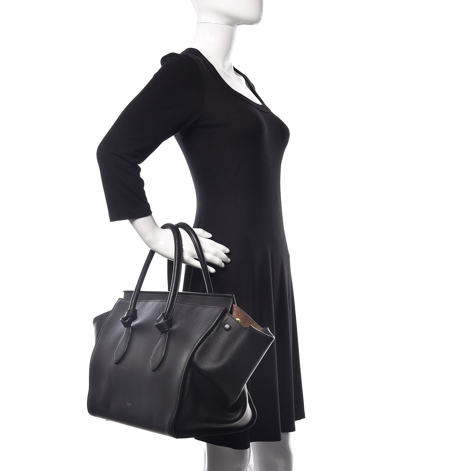 Celine Smooth Calfskin Large Tie Knot Tote Black 2 of 25