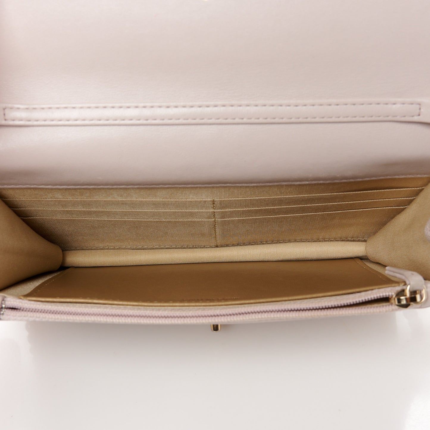 Lambskin Quilted CC Pearl Crush Wallet on Chain WOC Light Purple