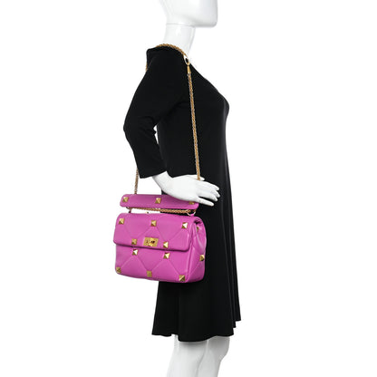 Valentino Garavani Nappa Large Roman Stud Shoulder Bag Radiant Orchid 2 of 10